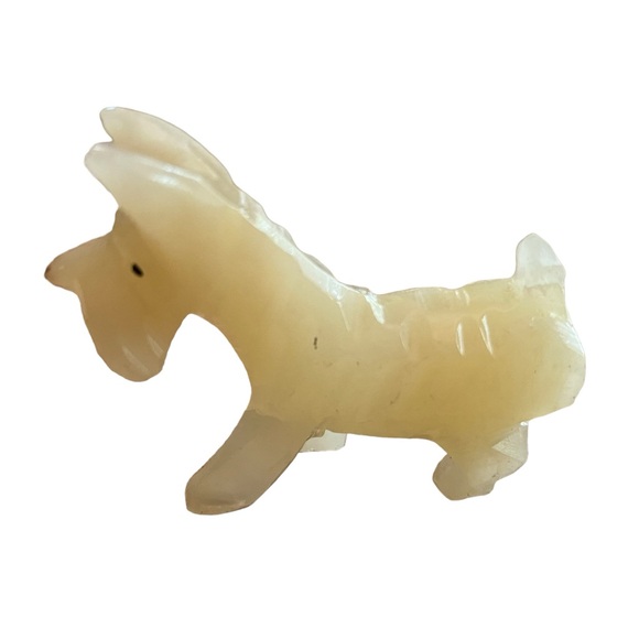 Carved Cream White Onyx Scottish Terrier Dog - Picture 2 of 5